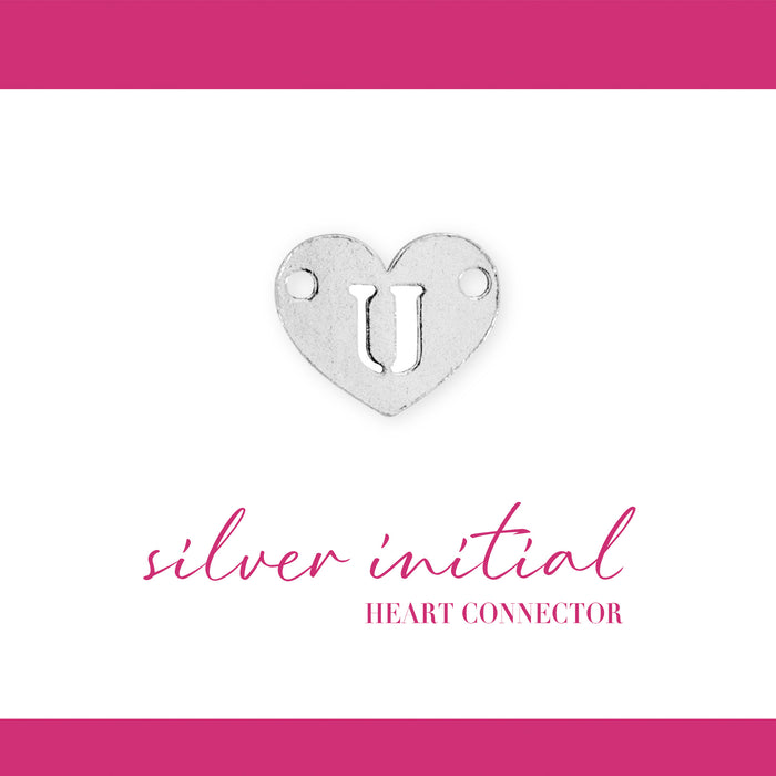 Initial Heart Connectors | 7.8mm | .925 Sterling Silver