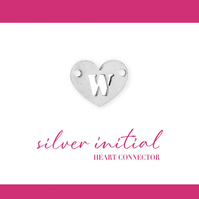 Initial Heart Connectors | 7.8mm | .925 Sterling Silver