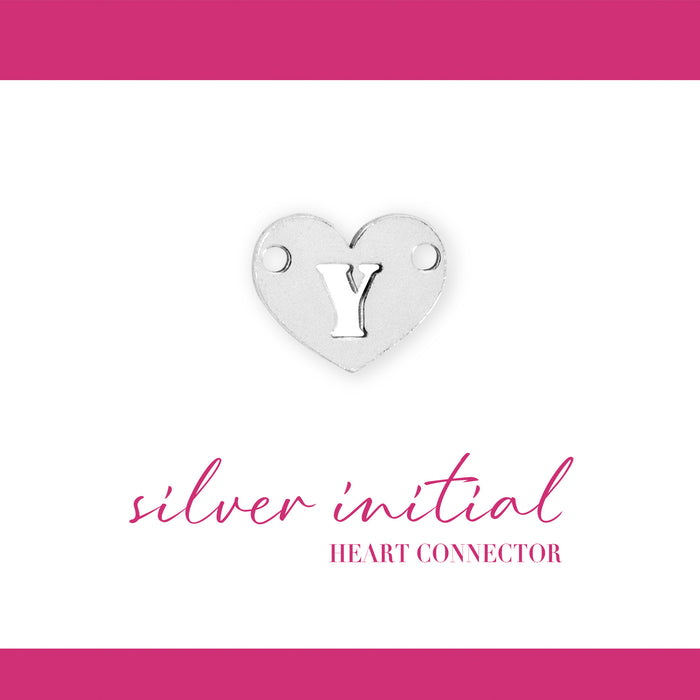 Initial Heart Connectors | 7.8mm | .925 Sterling Silver