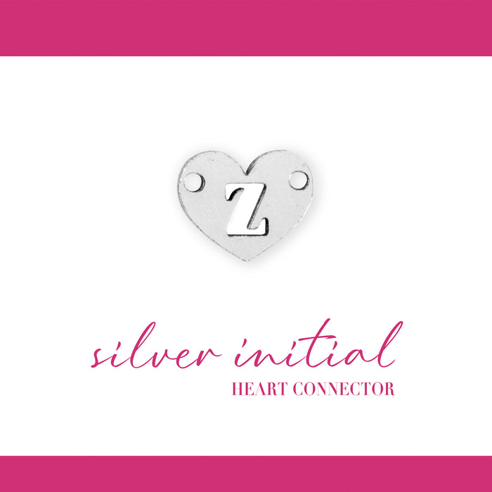 Initial Heart Connectors | 7.8mm | .925 Sterling Silver