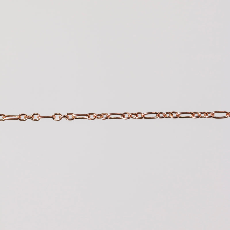 Iris Permanent Jewelry Chain, Figaro Design, Round and Oval Links, Available in Gold Filled and Silver
