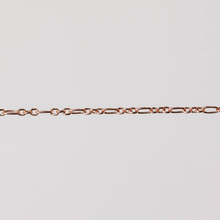 Iris Permanent Jewelry Chain, Figaro Design, Round and Oval Links, Available in Gold Filled and Silver