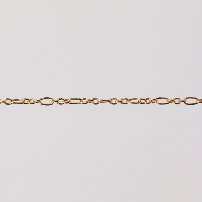 Iris Permanent Jewelry Chain, Figaro Design, Round and Oval Links, Available in Gold Filled and Silver