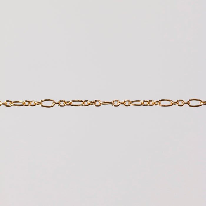 Iris Permanent Jewelry Chain, Figaro Design, Round and Oval Links, Available in Gold Filled and Silver