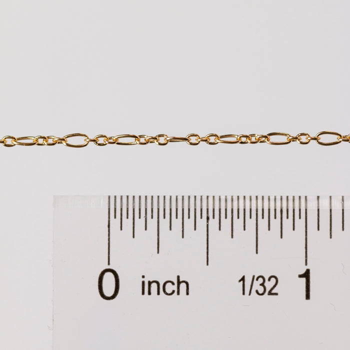 Iris Permanent Jewelry Chain, Figaro Design, Round and Oval Links, Available in Gold Filled and Silver