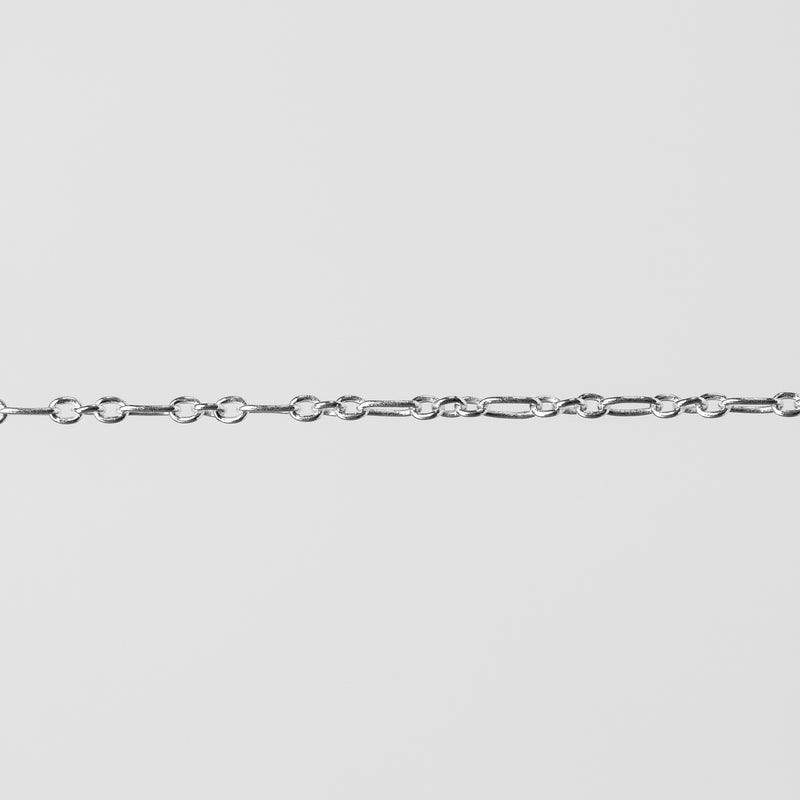 Iris Permanent Jewelry Chain, Figaro Design, Round and Oval Links, Available in Gold Filled and Silver