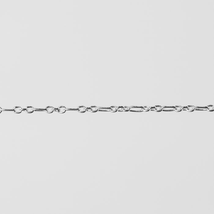 Iris Permanent Jewelry Chain, Figaro Design, Round and Oval Links, Available in Gold Filled and Silver