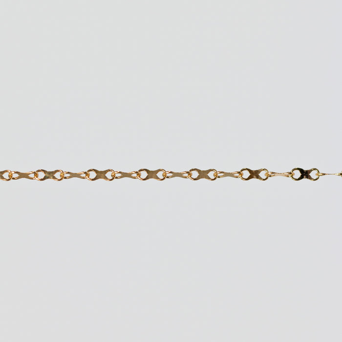 Ivy Permanent Jewelry Chain, Infinity Flat Concave Links, Available in Yellow Gold-Filled