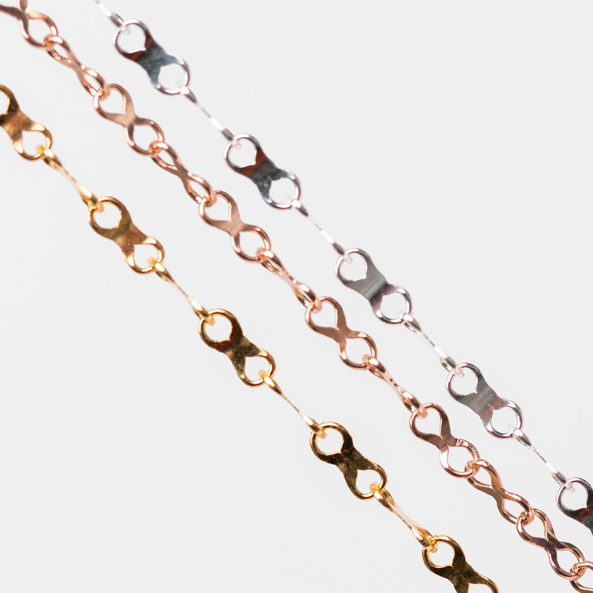 Ivy Permanent Jewelry Chain, Infinity Flat Concave Links, Available in ...
