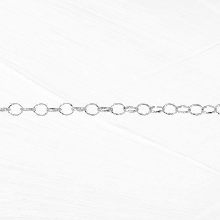 White gold chain on a white background