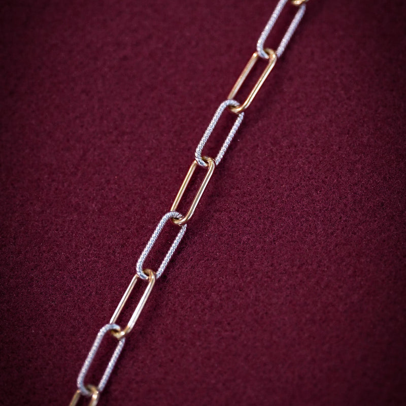 Laura Permanent Jewelry Chain, Alternating Paperclip Design with Twisted Sterling Silver Links
