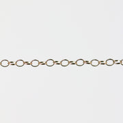White gold filled belcher chain stretched across a light gray background