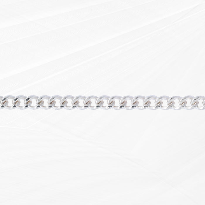 Silver chain on a white background
