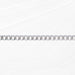 Silver chain lying flat on a white background