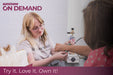 Person receiving a permanent jewelry bracelet from a rented pj welder with 'sunstone ON DEMAND' branding in the corner.