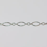 Elongated oval pj chain in sterling silver on a gray background