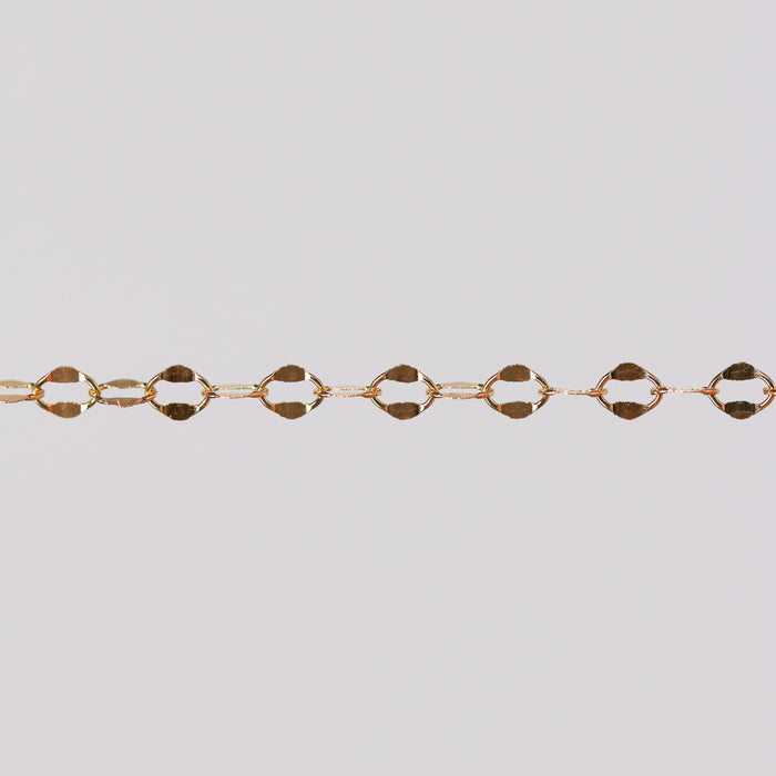 Robyn Permanent Jewelry Chain, Dapped Cable Design, Oval Links, Available in Gold Options