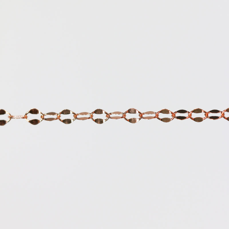 Robyn Permanent Jewelry Chain, Dapped Cable Design, Oval Links, Available in Gold Options