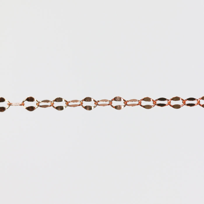 Robyn Permanent Jewelry Chain, Dapped Cable Design, Oval Links, Available in Gold Options