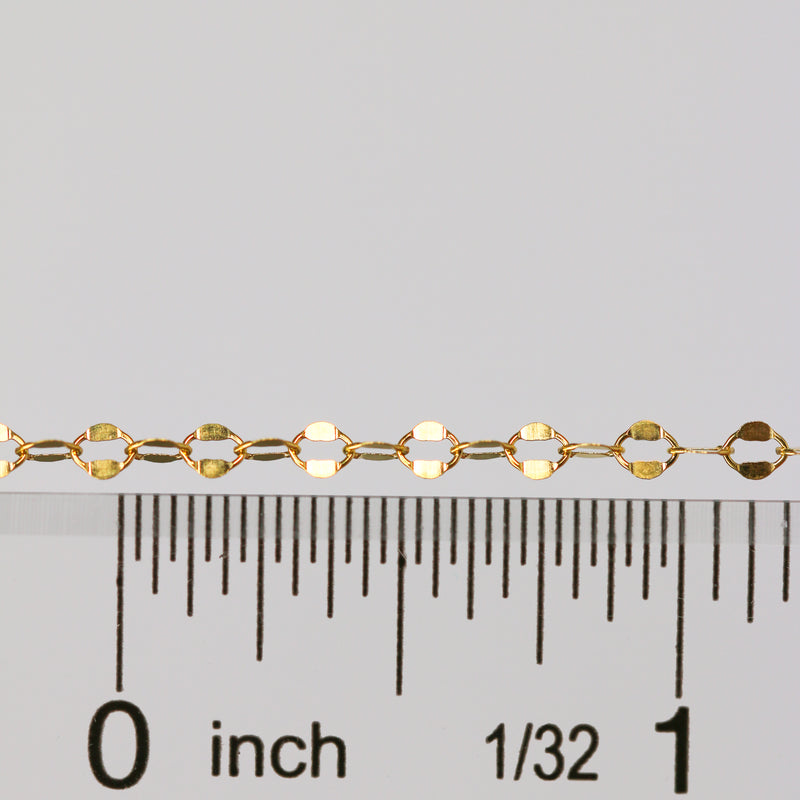 Robyn Permanent Jewelry Chain, Dapped Cable Design, Oval Links, Available in Gold Options