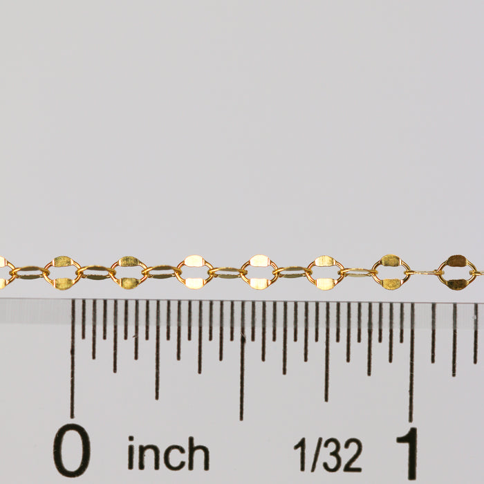 Robyn Permanent Jewelry Chain, Dapped Cable Design, Oval Links, Available in Gold Options