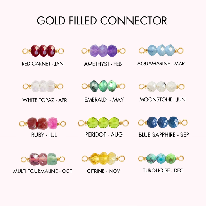 Birthstone Rock Candy Connectors | 14mm | 14K Gold Filled Yellow