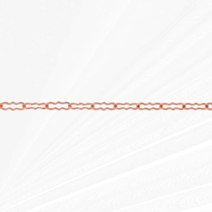 Rose gold ornament chain on a white background