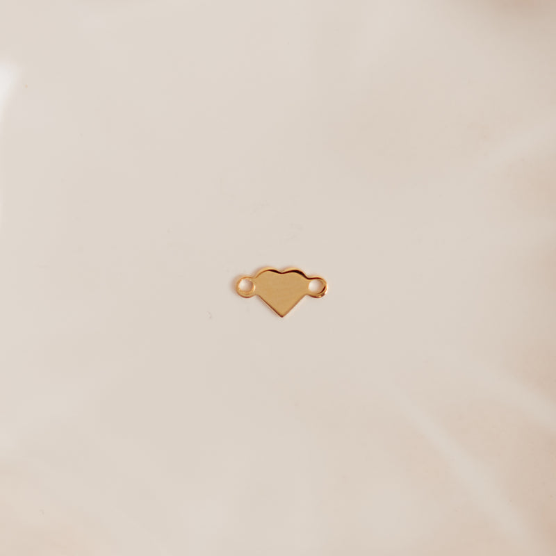 Single Heart Auburn Connectors | 4 Pack | 14K Gold Filled Yellow and .925 Sterling Silver
