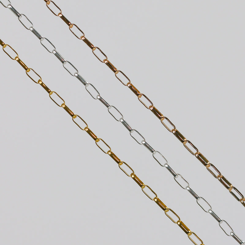 Sarah Permanent Jewelry Chain, Rolo Design, Long Links, Available in Gold Options and Silver