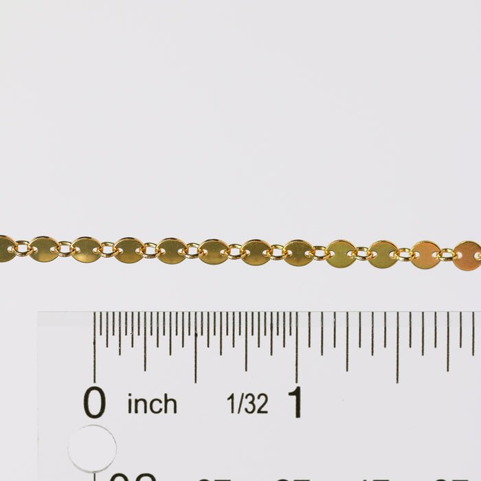 Shaylee Permanent Jewelry Chain, Disk Design, Small Round Links, Available in Gold Filled and Silver