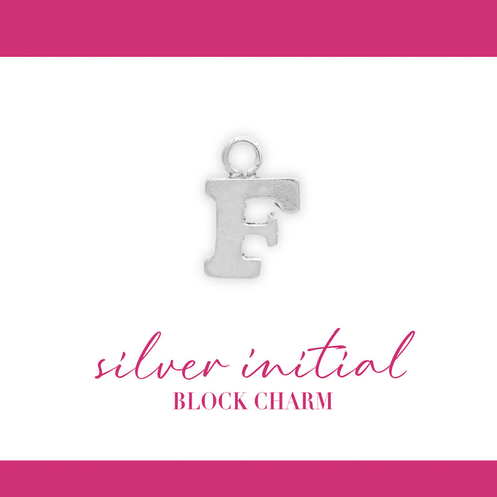 Initial Block Charm | 8mm | .925 Sterling Silver