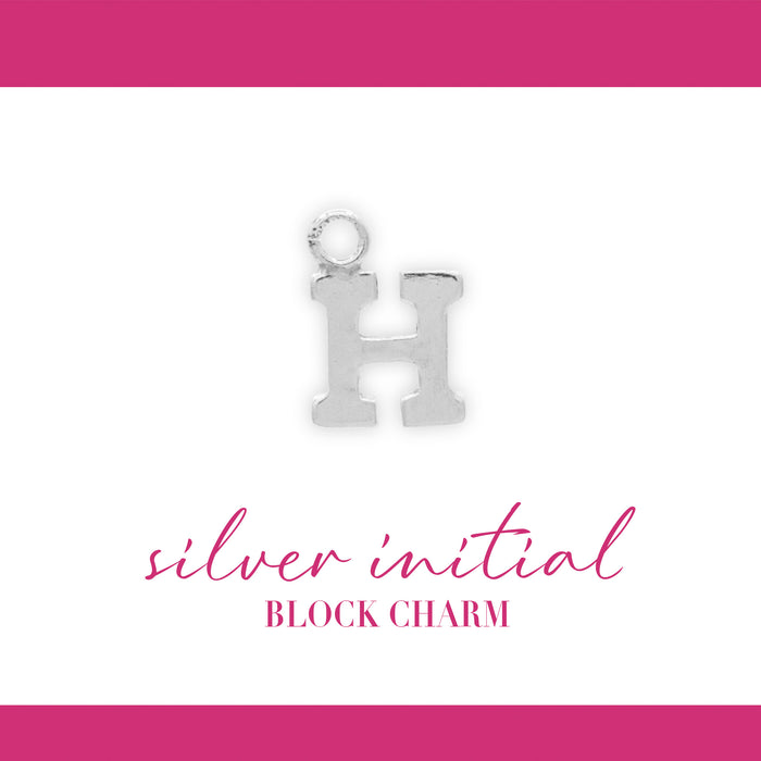 Initial Block Charm | 8mm | .925 Sterling Silver