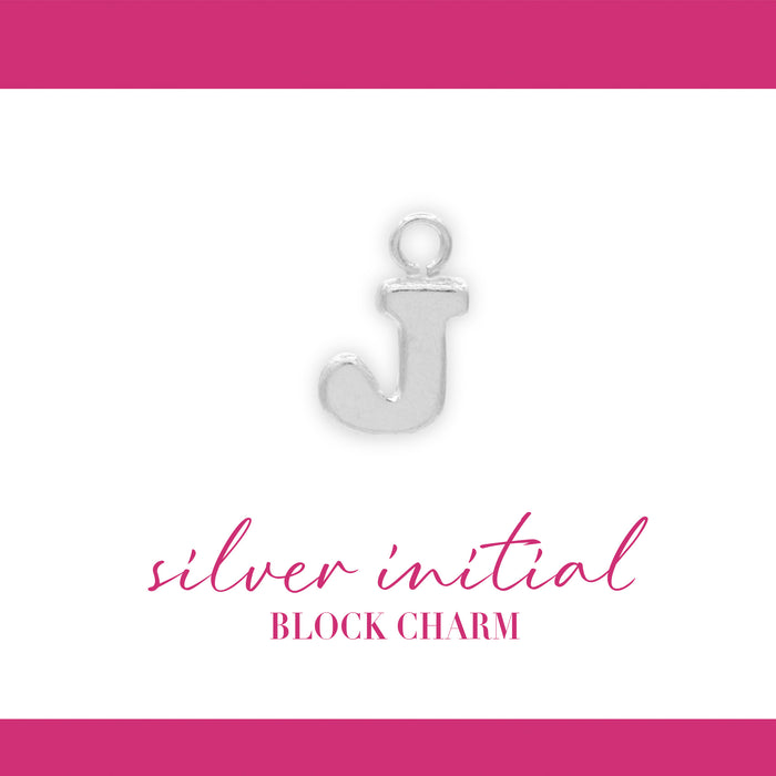 Initial Block Charm | 8mm | .925 Sterling Silver