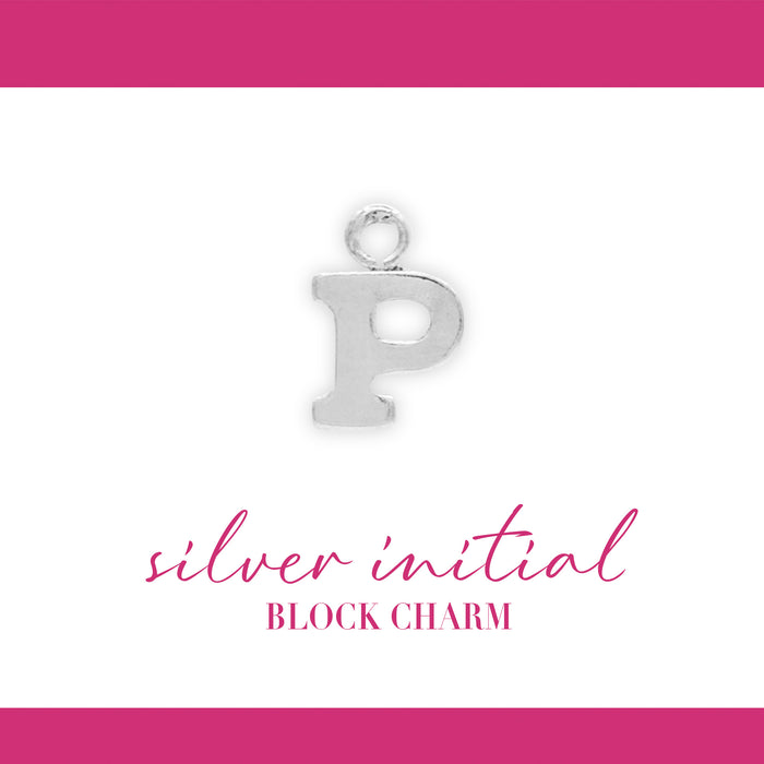 Initial Block Charm | 8mm | .925 Sterling Silver