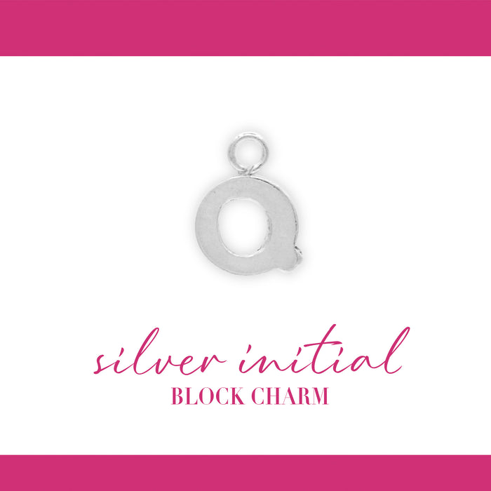 Initial Block Charm | 8mm | .925 Sterling Silver