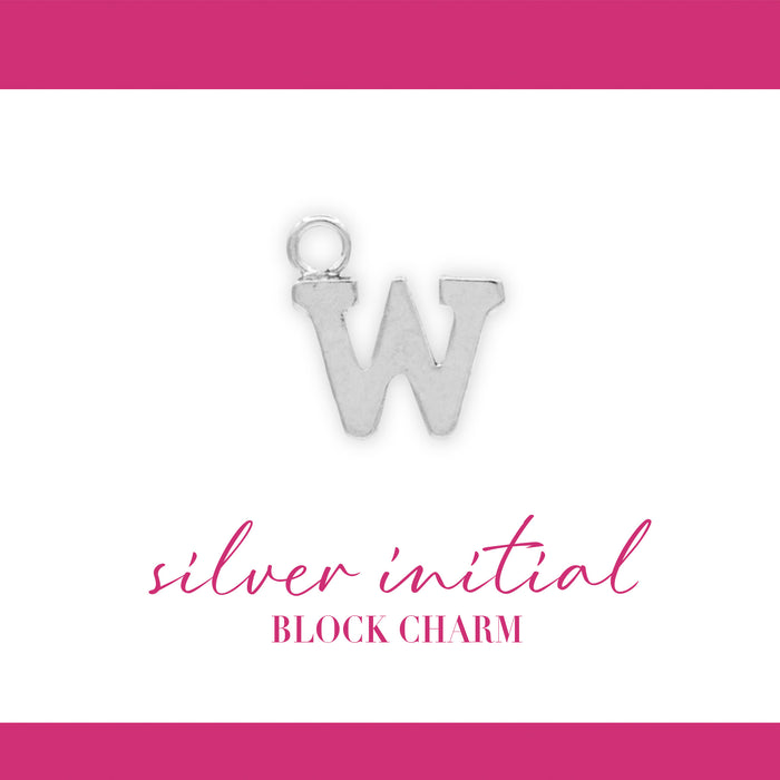 Initial Block Charm | 8mm | .925 Sterling Silver