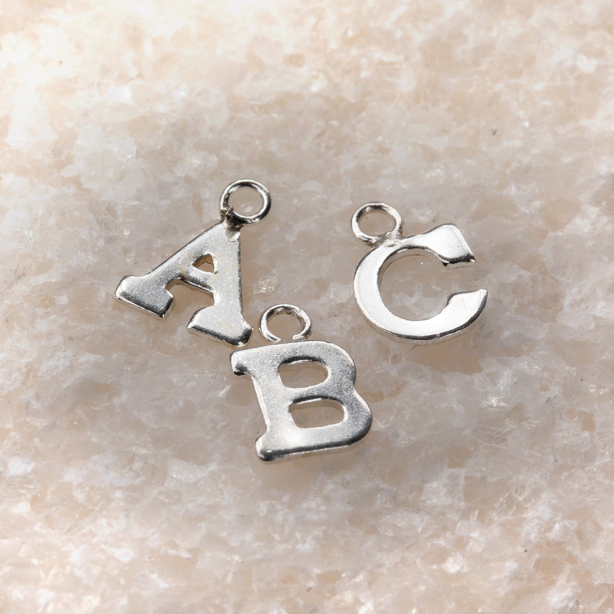 Silver Block Accessory Initial Block Charm | 8mm | .925 Sterling Silver — Sunstone Permanent ...