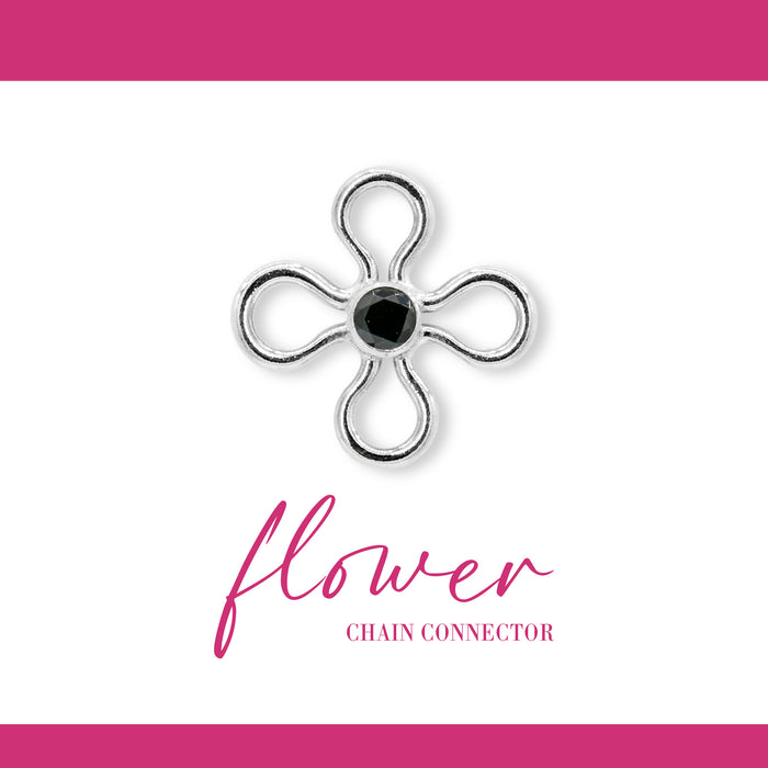 Birthstone Flower Connectors | 10mm | .925 Sterling Silver