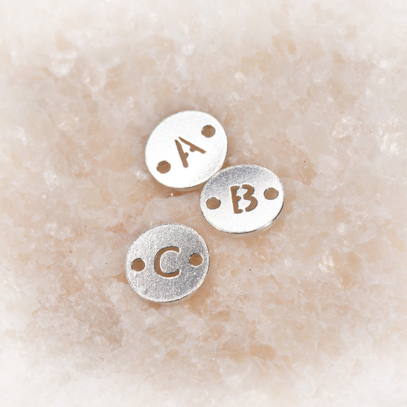 Initial Disc Connectors | 6mm | .925 Sterling Silver
