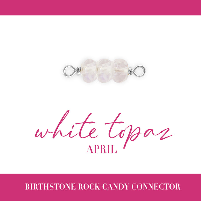 Birthstone Rock Candy Connectors | 14mm | .925 Sterling Silver