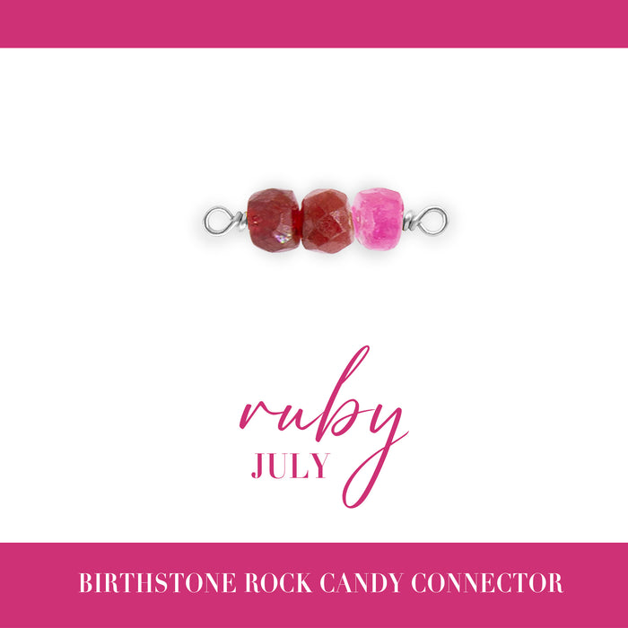 Birthstone Rock Candy Connectors | 14mm | .925 Sterling Silver