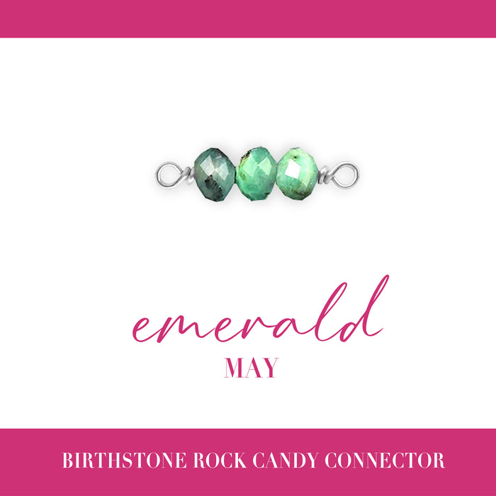 Birthstone Rock Candy Connectors | 14mm | .925 Sterling Silver