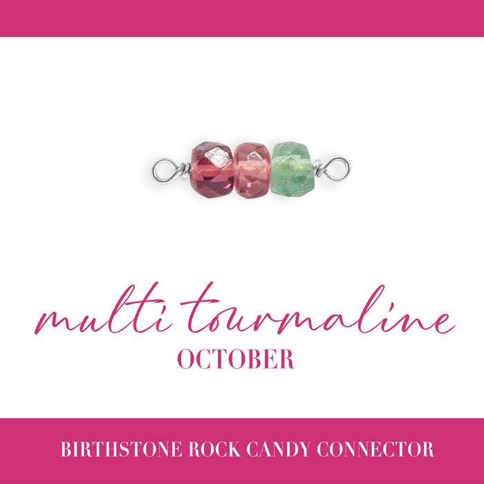 Birthstone Rock Candy Connectors | 14mm | .925 Sterling Silver