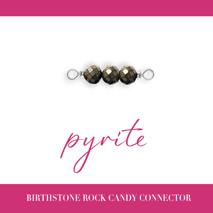 Birthstone Rock Candy Connectors | 14mm | .925 Sterling Silver