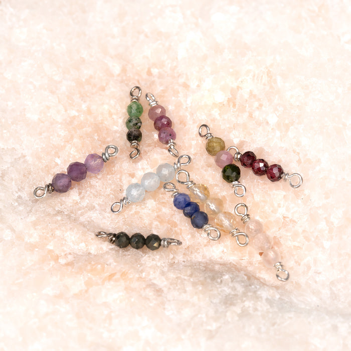 Birthstone Rock Candy Connectors | 14mm | .925 Sterling Silver