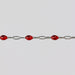 Silver chain bracelet with red enamel on a light gray background