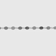 Silver disk chain on a light gray background