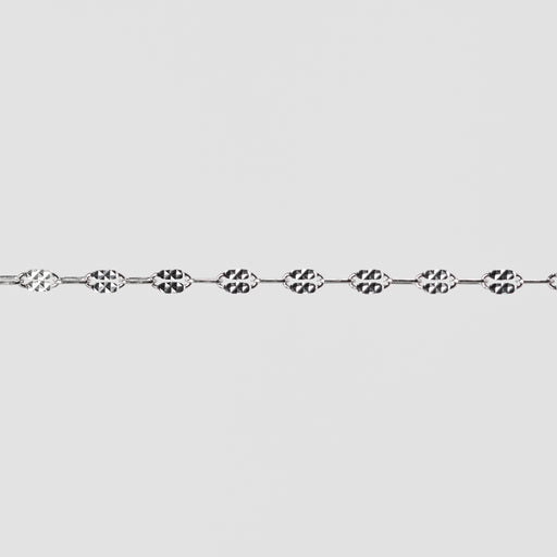 Silver chain on a light gray background