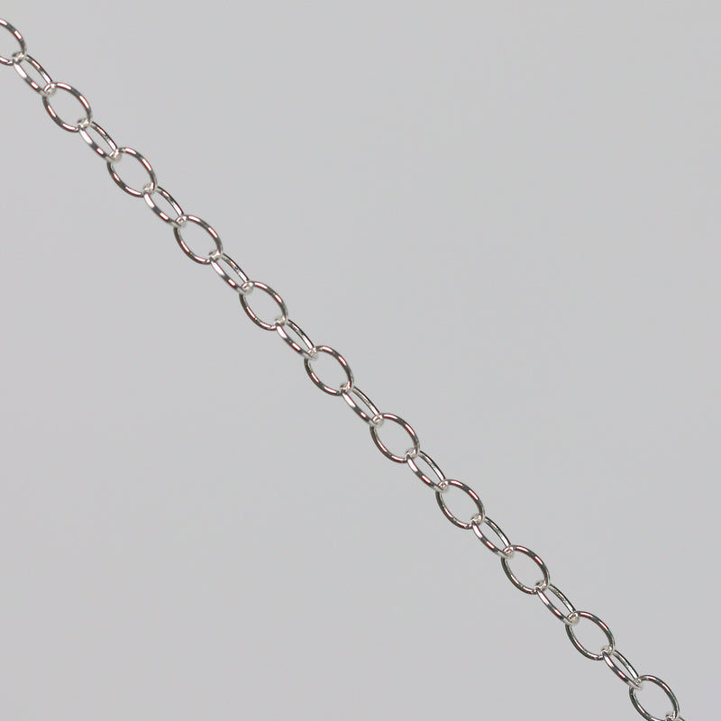 Practice silver chain on a light gray background