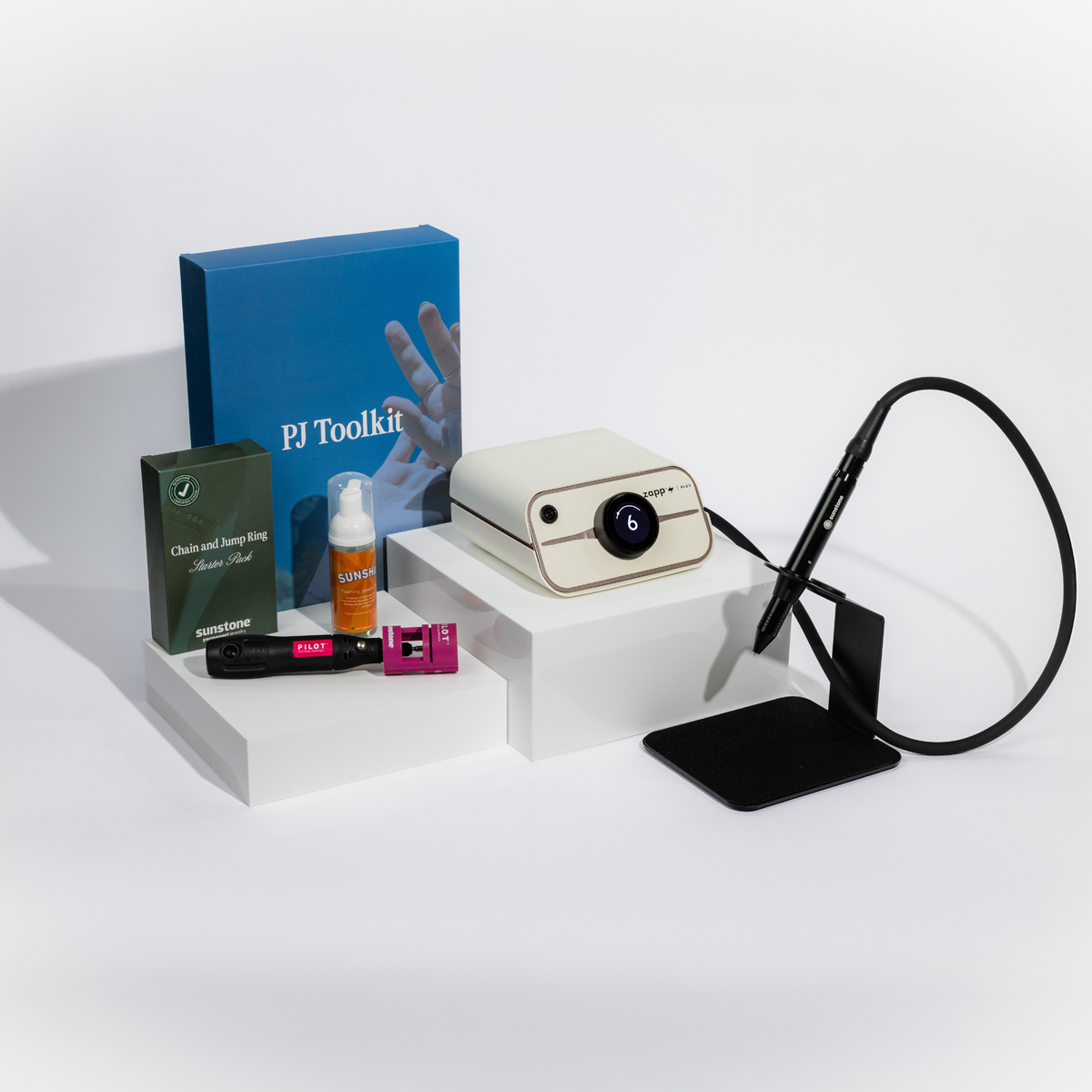 Photo of the Sunstone Dream Permanent Jewelry Starter Kit with a Zapp Plus® 2 Welder